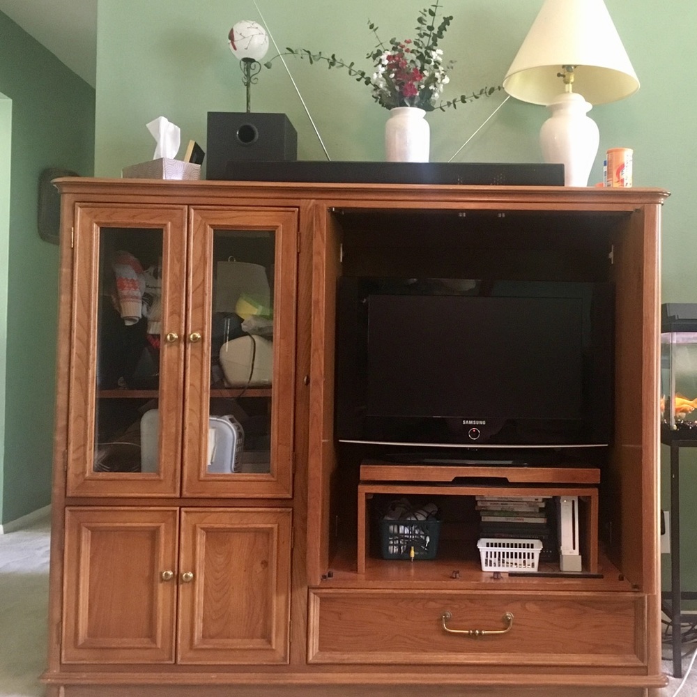 Solid Oak Entertainment Center